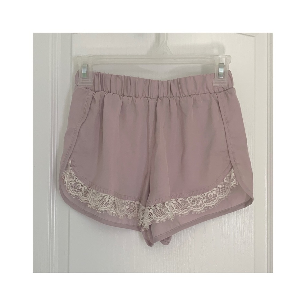 Garage lilac lace silky shorts